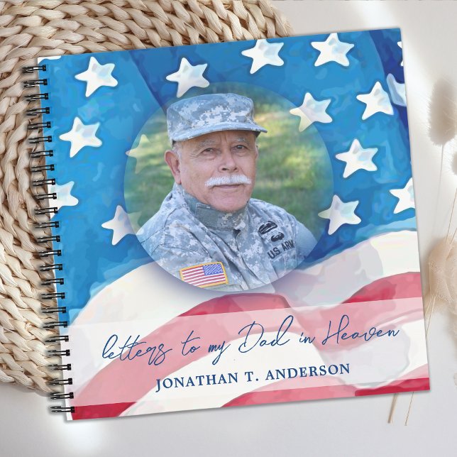 Letters To Dad Heaven Patriotic Military Photo Notebook (Creator Uploaded)