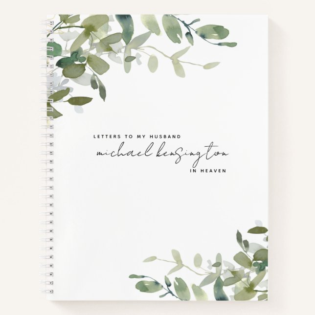 Letters to Husband in Heaven Grief Journal (Front)