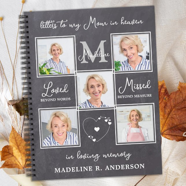 Letters To Mum In Heaven Custom 5 Photo Grief  Notebook (Creator Uploaded)