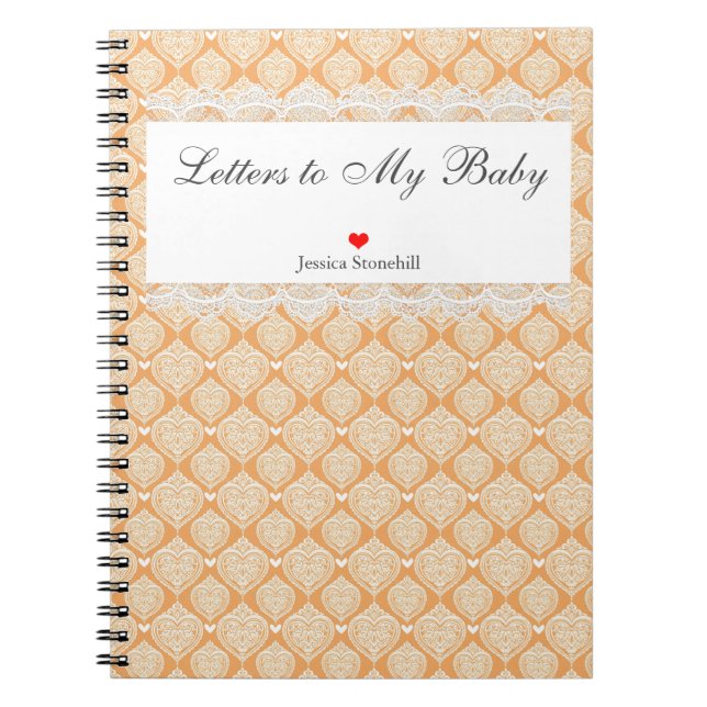 Letters to My Baby Shower Gift Personalized Name Notebook (Front)