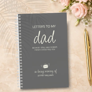Letters to My Dad Grief Journal in Ash Grey