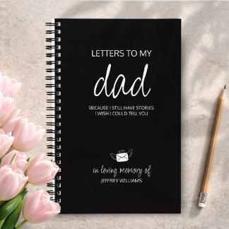 Letters to My Dad Grief Journal in Black