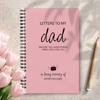Letters to My Dad Grief Journal in Blush Pink