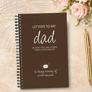 Letters to My Dad Grief Journal in Coffee Brown