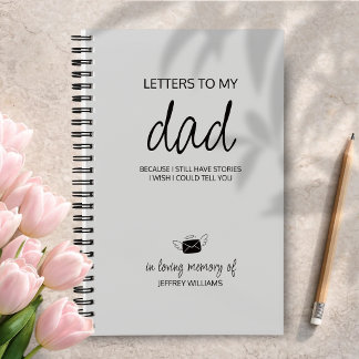 Letters to My Dad Grief Journal in Light Grey