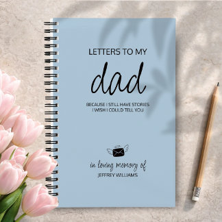 Letters to My Dad Grief Journal in Sky Blue