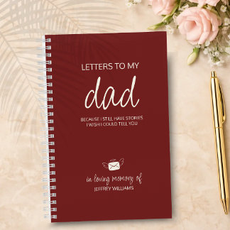 Letters to My Dad Grief Journal in Wine Red