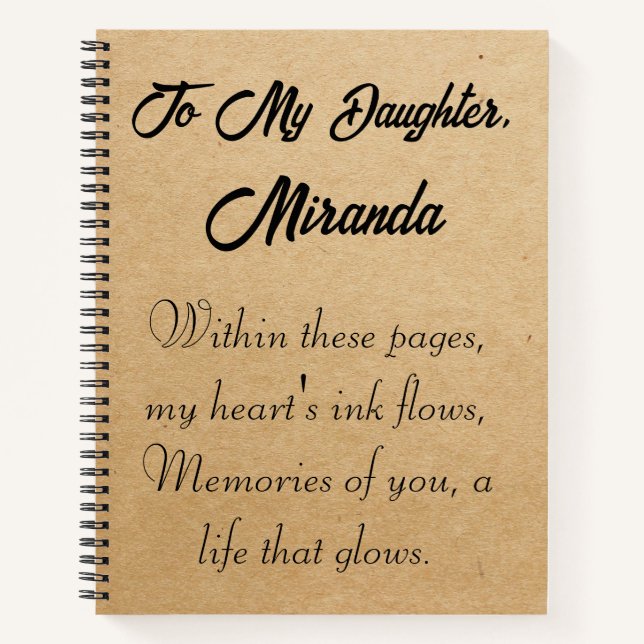 Letters to my daughter son personalised notebook (Front)