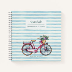 Letters to my Daughter Watercolor Stripes Bicycle Notebook