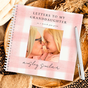 Letters to my Granddaughter Blush Gingham Photo Notebook