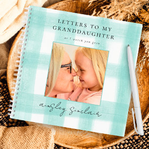 Letters to my Granddaughter Teal Gingham Photo Notebook
