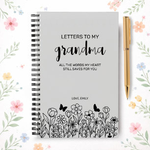 Letters to My Grandma Grief Journal in Light Gray