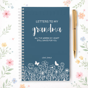 Letters to My Grandma Grief Journal in Ocean Blue