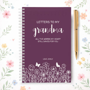 Letters to My Grandma Grief Journal in Plum Purple
