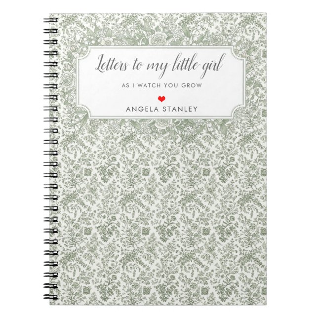 Letters to my little girl Elegant New Mother Gift Notebook (Front)