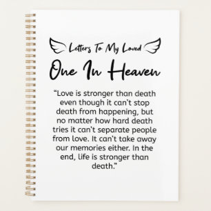 Letters To My Loved One In Heaven  Planner