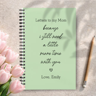 Letters to My Mum Grief Journal in Green Colour