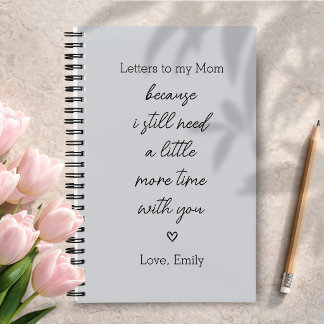 Letters to My Mum Grief Journal in Grey Colour