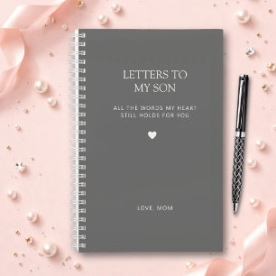 Letters to My Son Grief Journal in Ash Grey