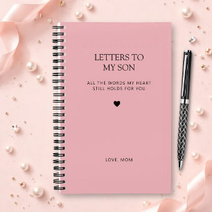 Letters to My Son Grief Journal in Blush Pink