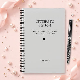 Letters to My Son Grief Journal in Light Grey
