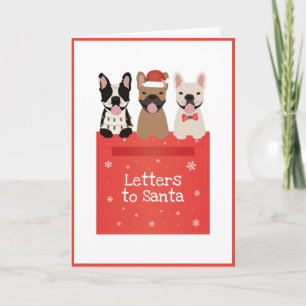 Letters To Santa French Bulldogs Holiday Card