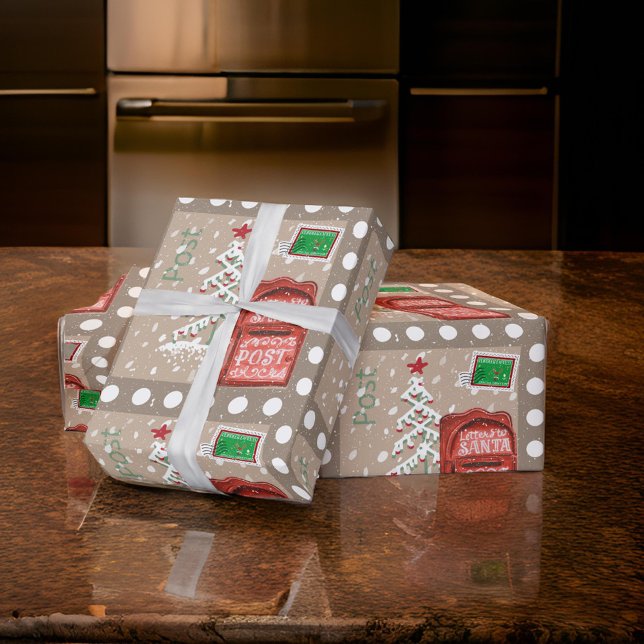 LETTERS TO SANTA POST POLKA DOTS WRAPPING PAPER (Creator Uploaded)