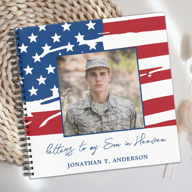 Letters To Son Heaven Patriotic Military Photo Notebook (Creator Uploaded)