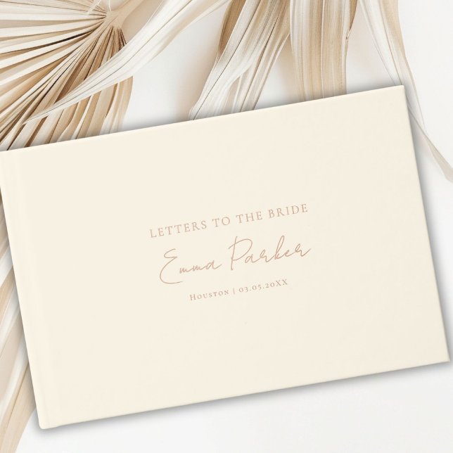 Letters to the Bride, Beige-Rose-Gold-Foil Guest Book (Letters to the Bride, Gold-Foil, Black Foil Guest Book)