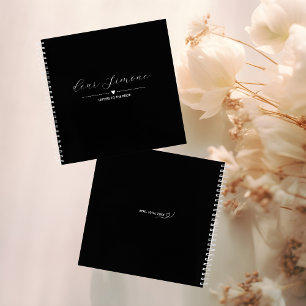 Letters to the Bride Guest Book White on Black