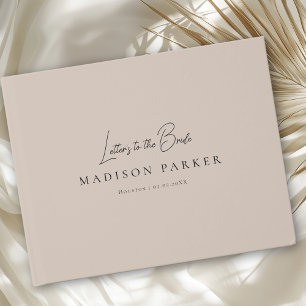 Letters to the Bride! Light Brown Bridal Shower Guest Book