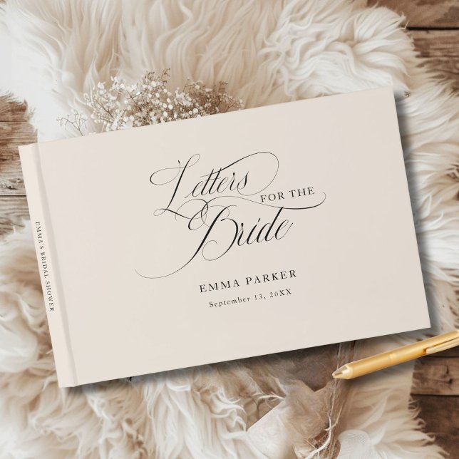 Letters to the Bride, Modern, Elegant, Beige Guest Book (Letters to the Bride, Modern, Elegant, Beige Guest Book, personalized with your name and date.)