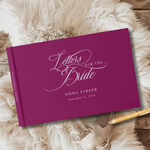 Letters to the Bride, Modern, Elegant, Berry Guest Book