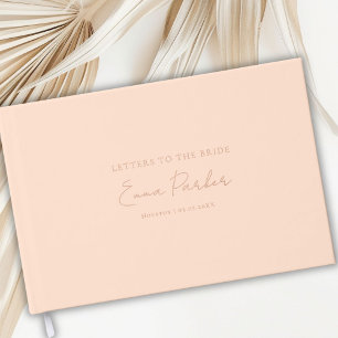 Letters to the Bride, Peach-Rose-Gold-Foil Guest Book