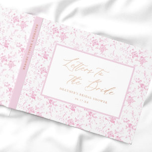 Letters to the Bride Pink Toile Bridal Shower Guest Book