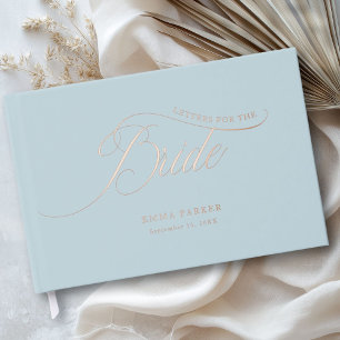 Letters to the Bride, Powder-Blue, Rose-Gold- Guest Book
