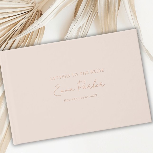 Letters to the Bride, Rose-Gold-Foil, Beige Guest Book (Letters to the Bride, Rose-Gold-Foil, Beige Foil Guest Book)