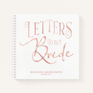 Letters To The Bride Shower Bachelorette Guestbook Notebook
