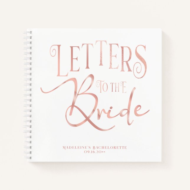 Letters To The Bride Shower Bachelorette Guestbook Notebook (Front)