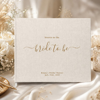 Letters To The Bride To Be Bridal Shower Linen Guest Book