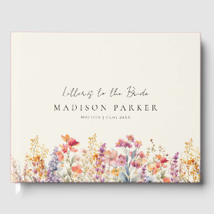 Letters to the Bride! Wildflower Bridal Shower Guest Book