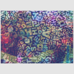 Letters Type Word Art Background Decoupage Tissue Paper