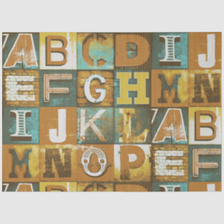 Letters Typography Retro Decoupage Tissue Paper