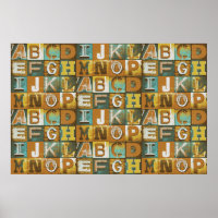 Letters Typography Retro Poster For Decoupage
