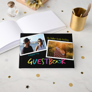 Letters With Hearts Modern Photo Frame Guestbook