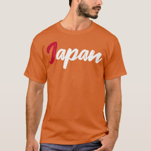 Letters Word Japan in Beautiful Red and White Font T-Shirt