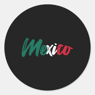 Letters Word Mexico In Colourful Font Classic Round Sticker