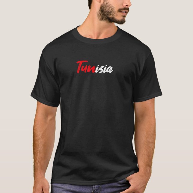 Letters Word Tunisia In Cute Colourful Font T-Shirt (Front)