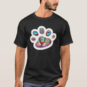 LetterTrunk Cat Paw with Cute Cate Face and Blue E T-Shirt