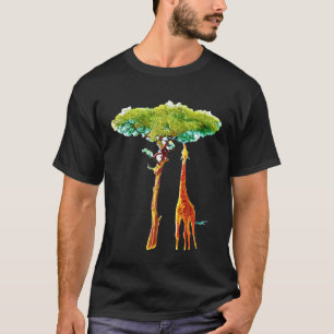 Lettertrunk Kenya Giraffe Eating Eucalyptus Leaves T-Shirt